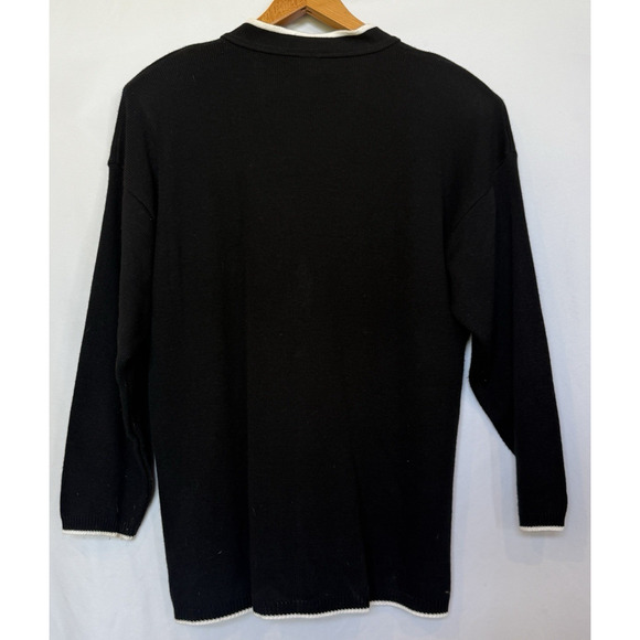 Vintage Bay Point Threads Womens Cardigan Sweater Size L Crest Academia USA Prep - Picture 6 of 11